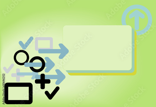 Forward arrows plus abstract business card copyspace