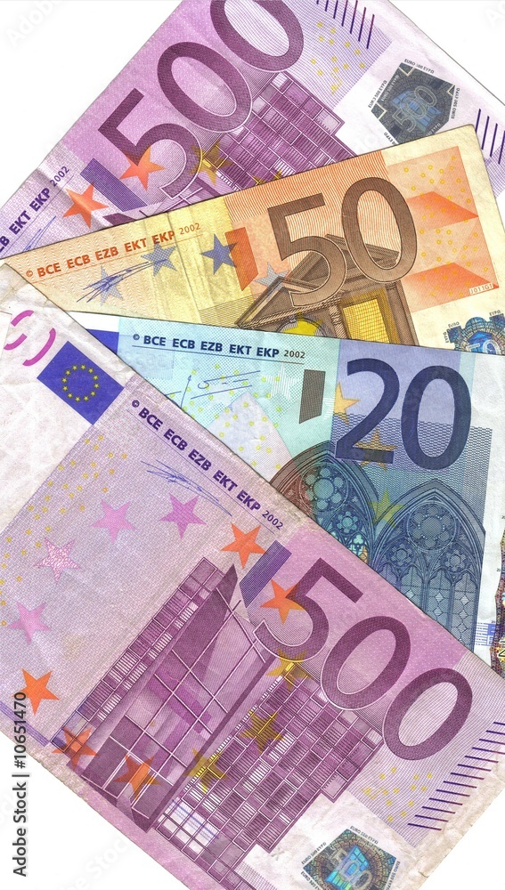 detail euro banknotes of different value detail euro banknotes of different value