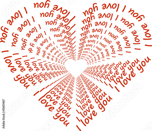 Heart with words "I love you"