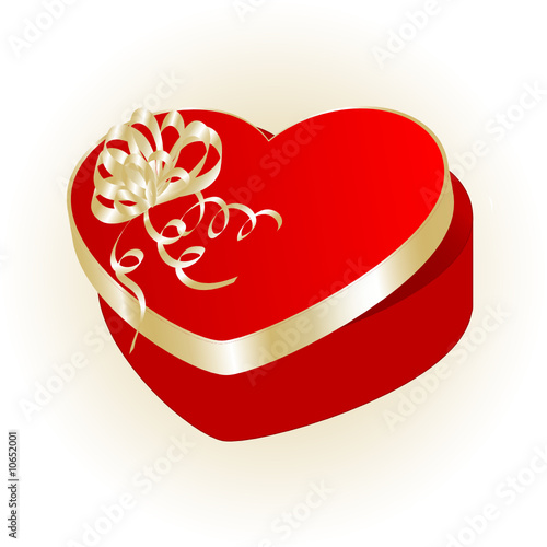 Valentine heart gift box - vector illustration