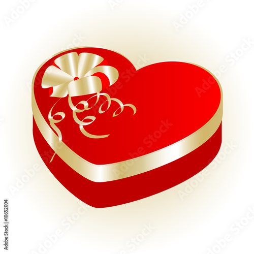 Valentine heart gift box - vector illustration