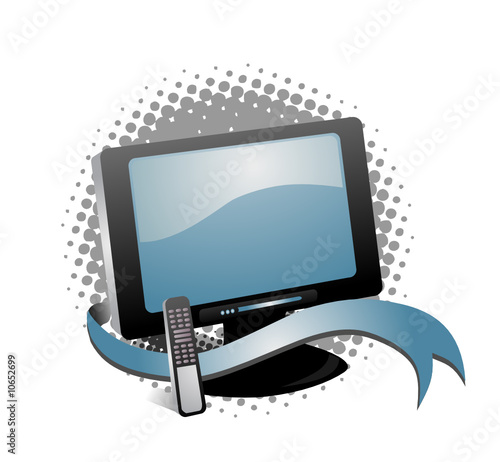 Flat tv set with remote control