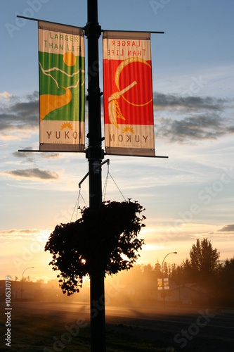Yukon-Werbebanner in Watson Lake - Kanada