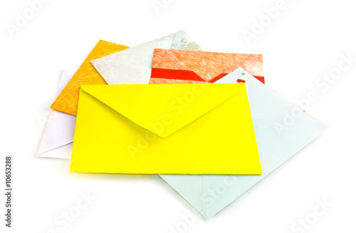 envelopes on white
