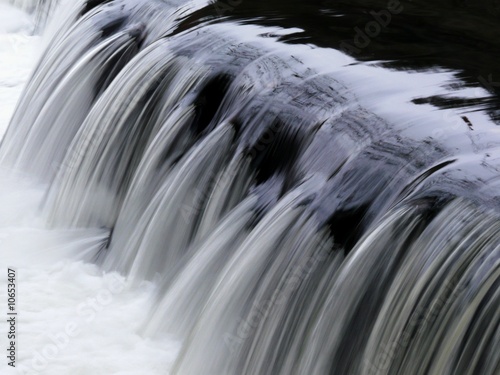 Water flowing over a weir