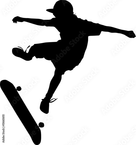 skateboarding silhouette vector
