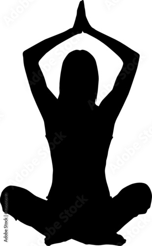 woman doing yoga exercise silhouette vector