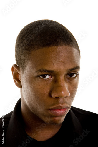 Young Black Man Looking at Camera Serioius