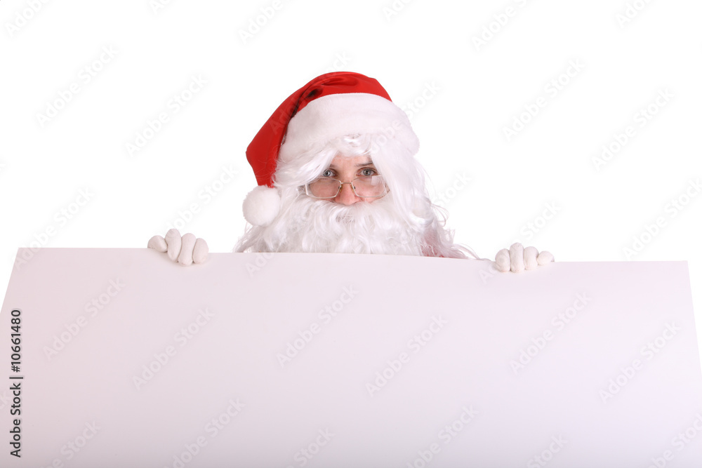 Santa Claus with empty banner Santa Claus with empty banner