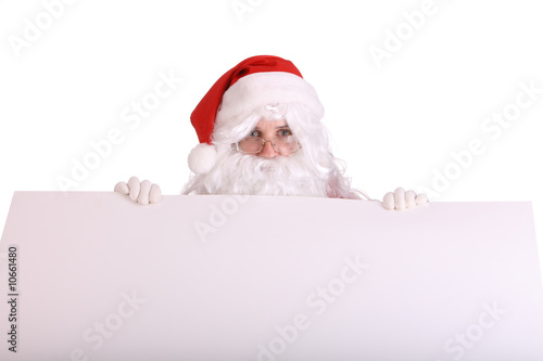 Santa Claus with empty banner © Gennadiy Poznyakov