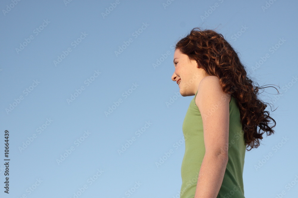 Girl on blue Girl on blue