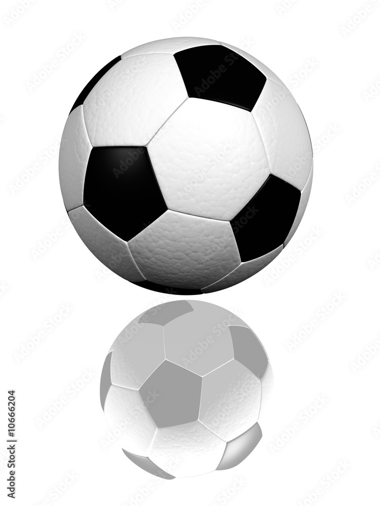 socer ball with reflection socer ball with reflection