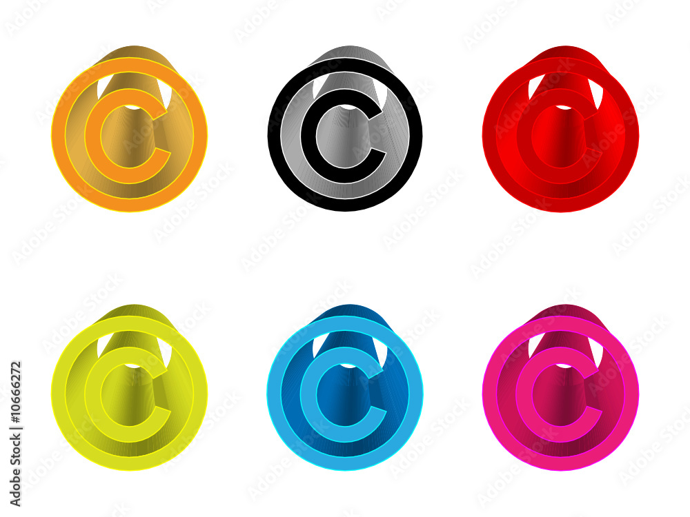 3d copyright icon