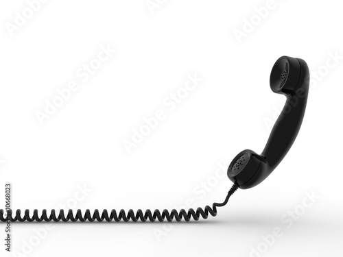 Retro telephone receiver. 3D generated image