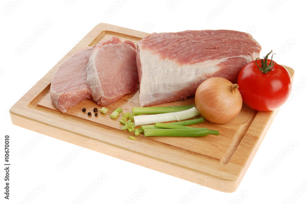 Fresh raw pork loin isolated on white background Fresh raw pork loin isolated on white background