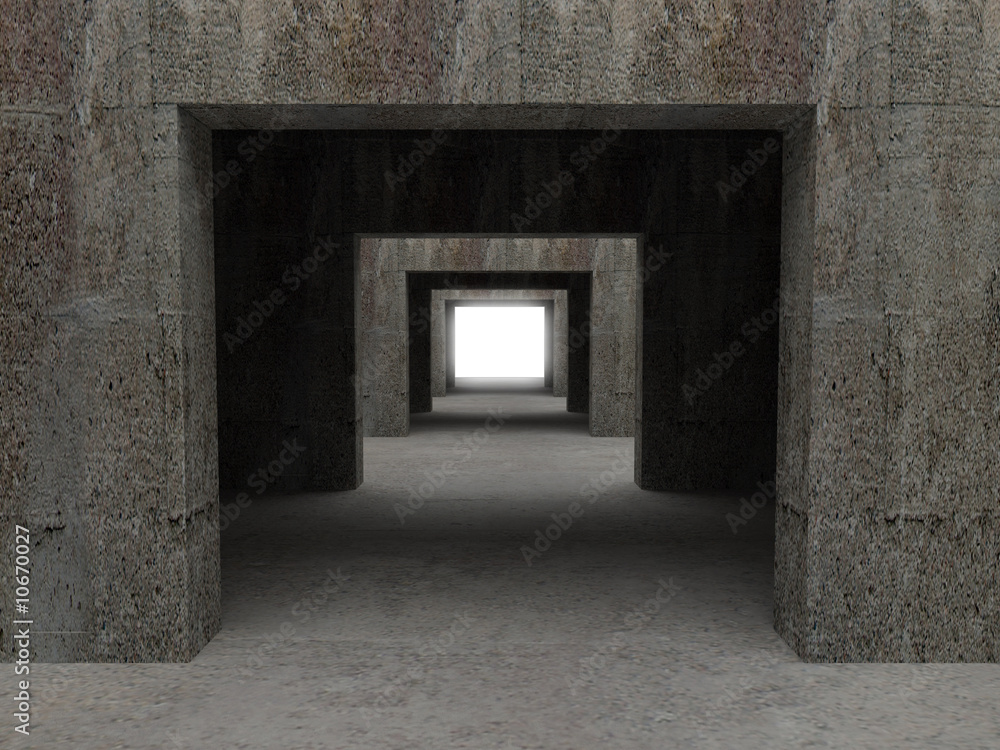 Fototapeta ciemny kamienny tunel