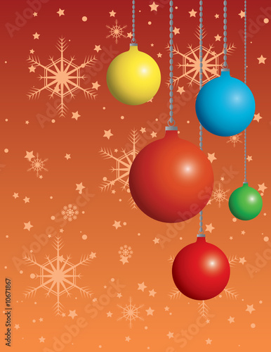 Card with christmas balls  vector illustration