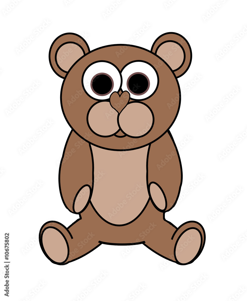 Stuffed Bear Cartoon - Isolated on white Stuffed Bear Cartoon - Isolated on white