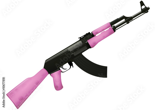 Kalachnikov AK-47 rose (détouré)