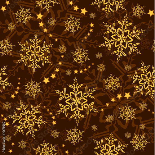 Seamless snowflakes and stars  winter wallpaper