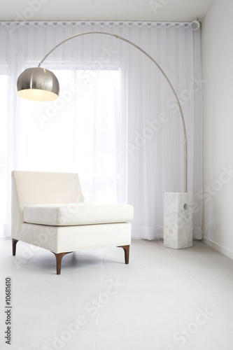 Contemporary interior with lamp