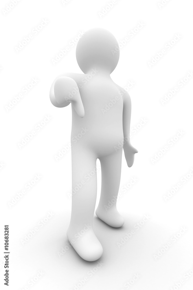 person a lowering finger downwards. Isolated 3D image. person a lowering finger downwards. Isolated 3D image.
