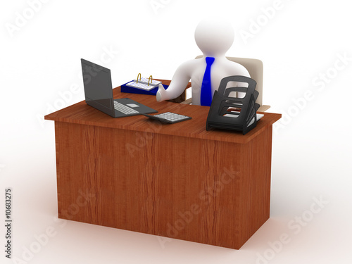 businessman behind a deskto...