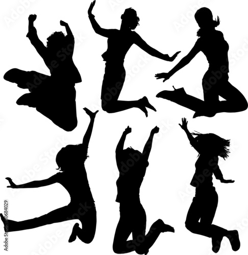 jumping people silhouettes