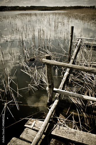 Rundown pier in reed 1