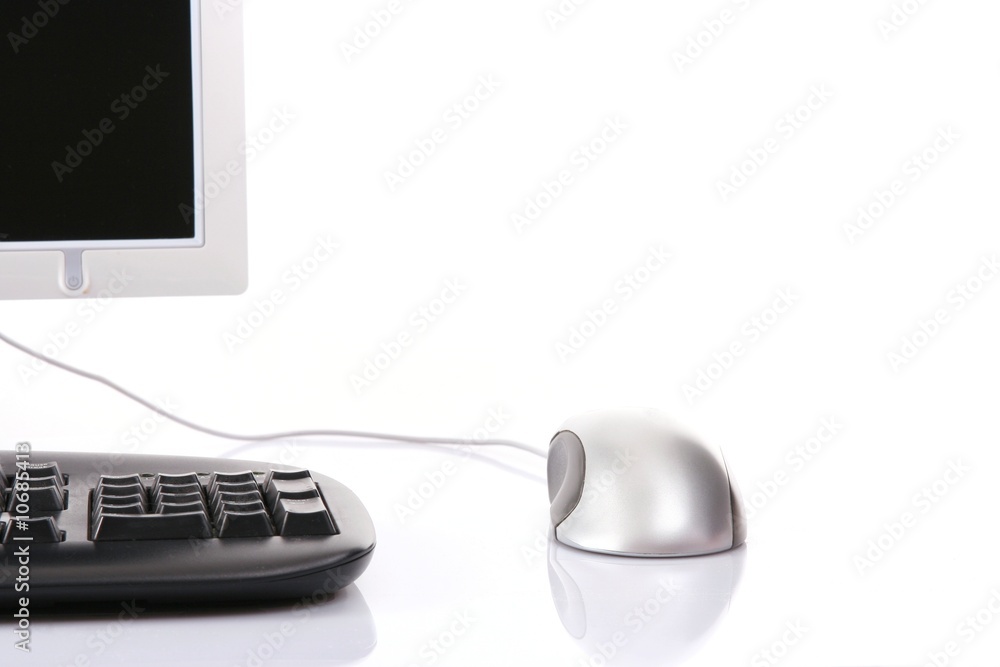 Personal computer isolated on the white background, cut off Personal computer isolated on the white background, cut off