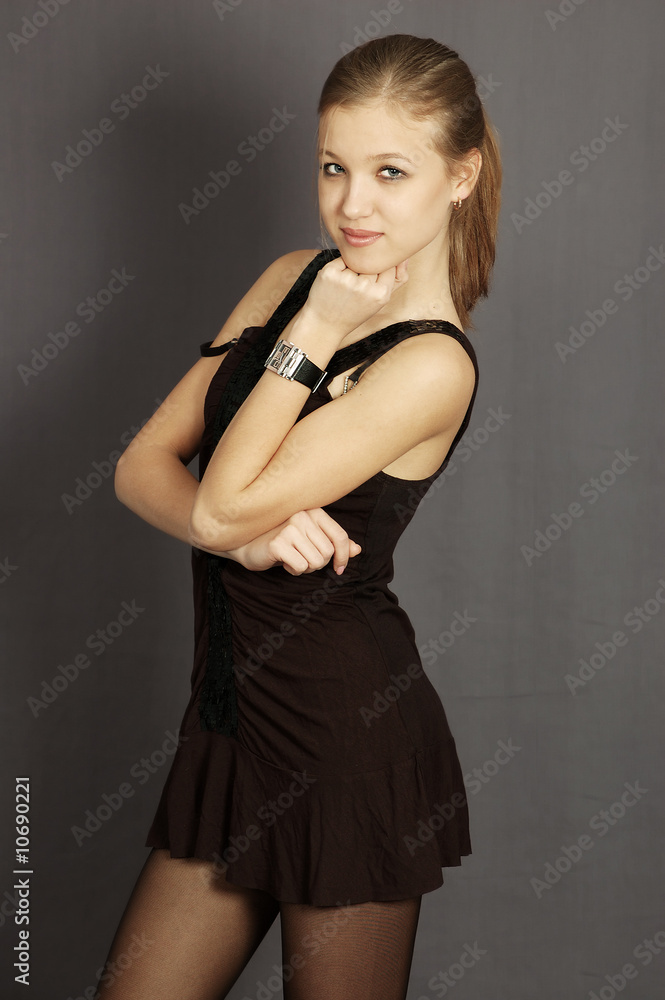 Fototapeta premium young beautiful thinking girl