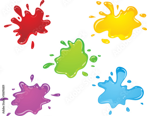 vector color paint splashes