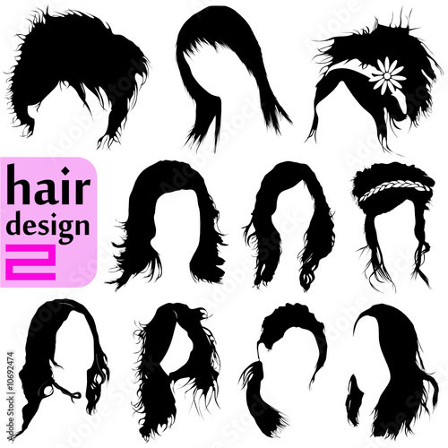 hair design vector set