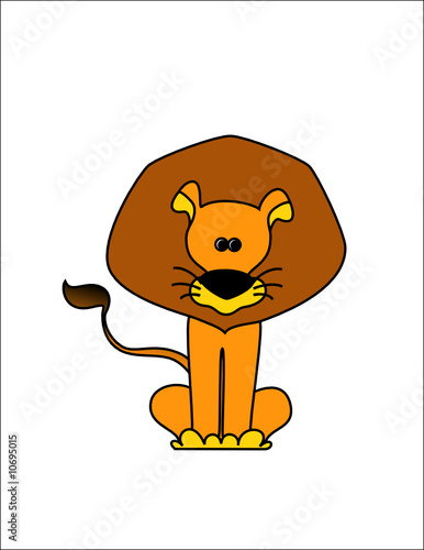 Comic lion on a white background