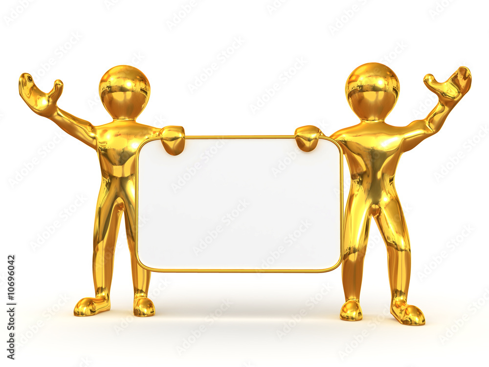 Two men with empty board