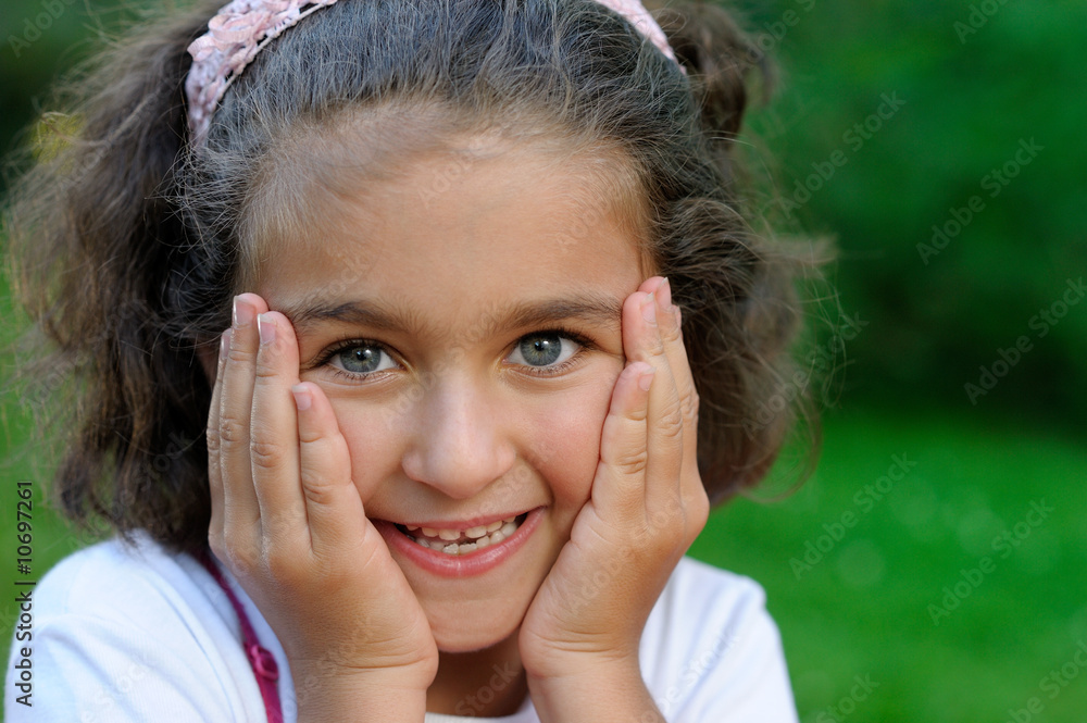 Smiling girl outdoors Smiling girl outdoors