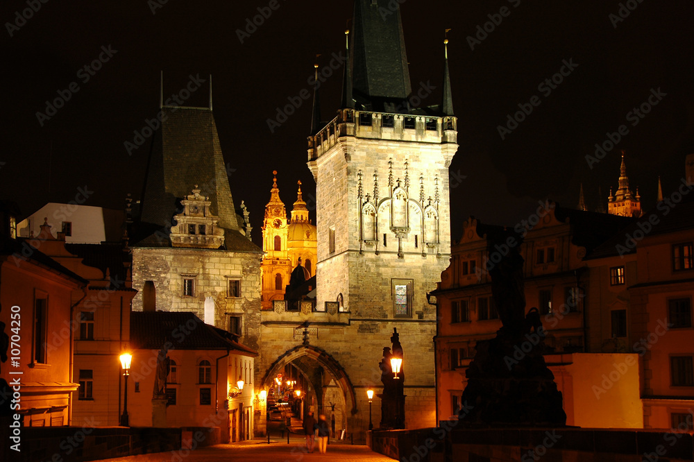 Fototapeta premium Charles Bridge, Prague, at night