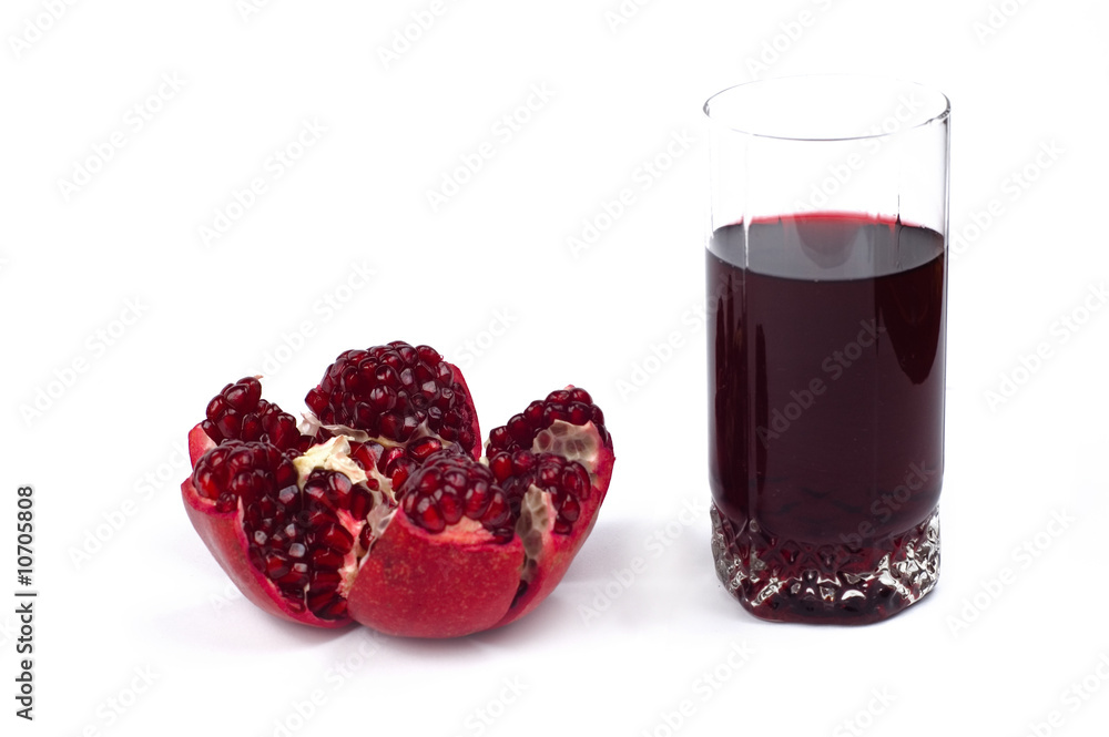 isolated pomegranate fruit and juice isolated pomegranate fruit and juice
