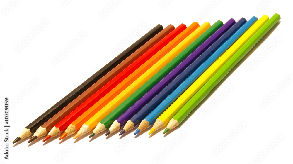 Fototapeta premium Color pencils isolated on white