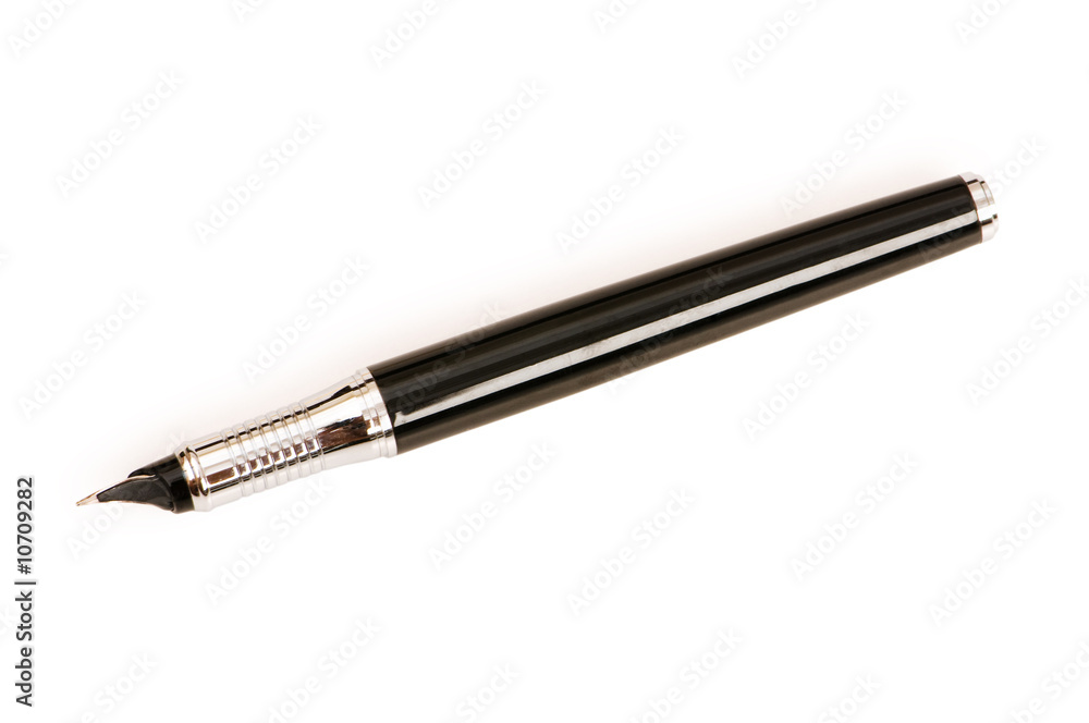 Silver pen isolated on the white background Silver pen isolated on the white background