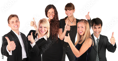 business people group with ok gesture