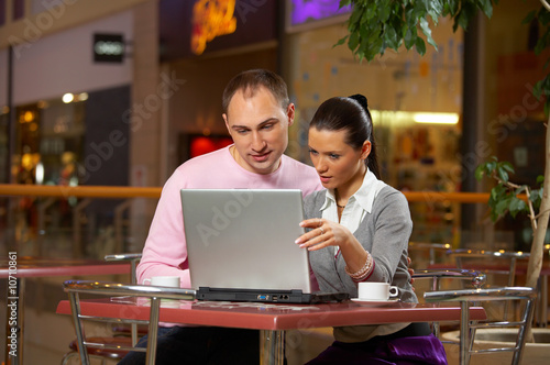 Young couple in café