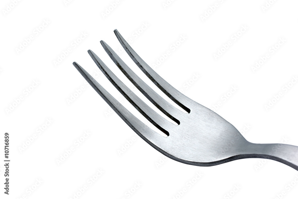 Fork macro close up isolated on white background. Clipping path. Fork macro close up isolated on white background. Clipping path.