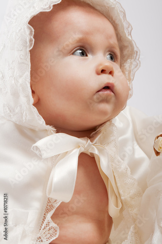 Fotografie, Tablou Baby in baptismal clothes
