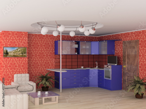 Interior of modern kitchen....