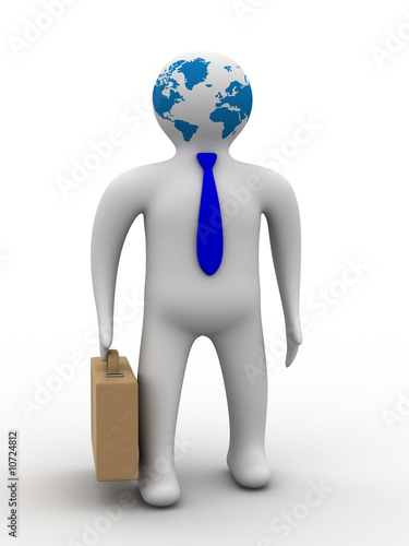 businessman on a white back...