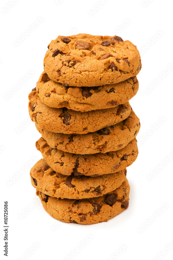 Chocolate cookies isolated on the white background Chocolate cookies isolated on the white background