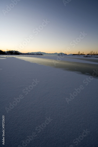 Sunrise over the Frozen Lake