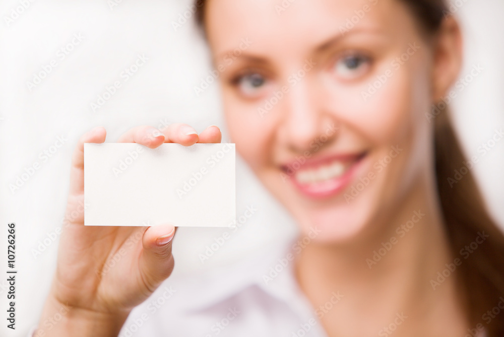girl with a card girl with a card