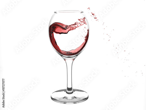 wine glasses with wine heart-like curl inside